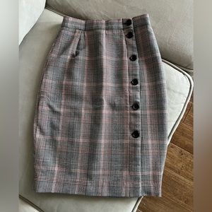 H&M plaid pencil skirt